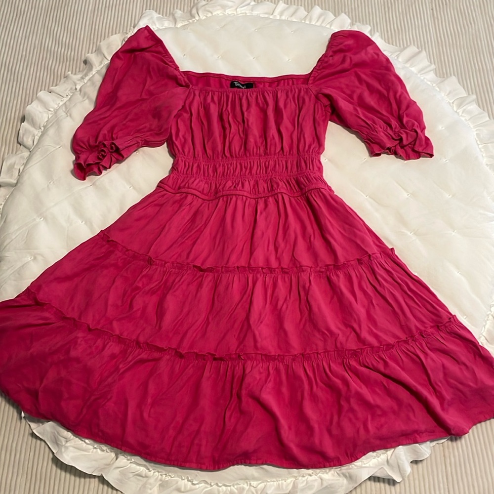 Cutesy Hot pink Flowy Mini dress